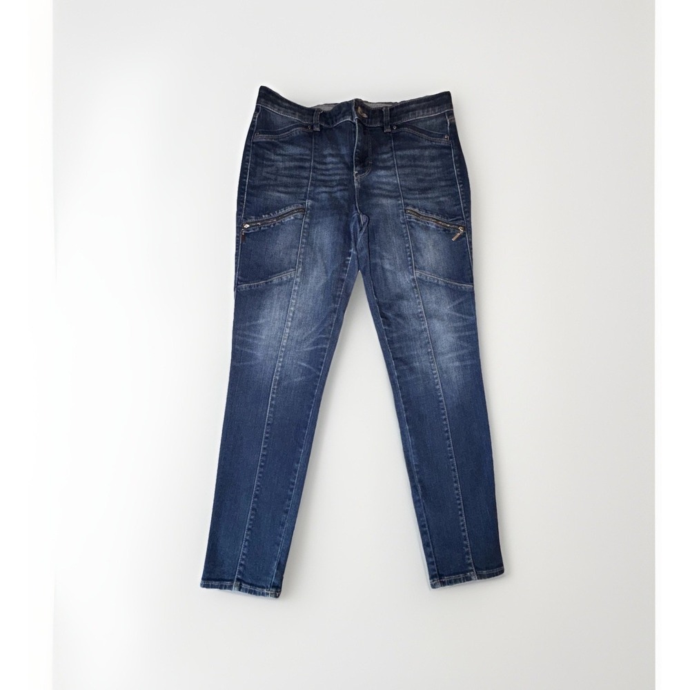 White House Black Market The Skinny Ankle Stretchy Blue Jeans Women's Size 6
